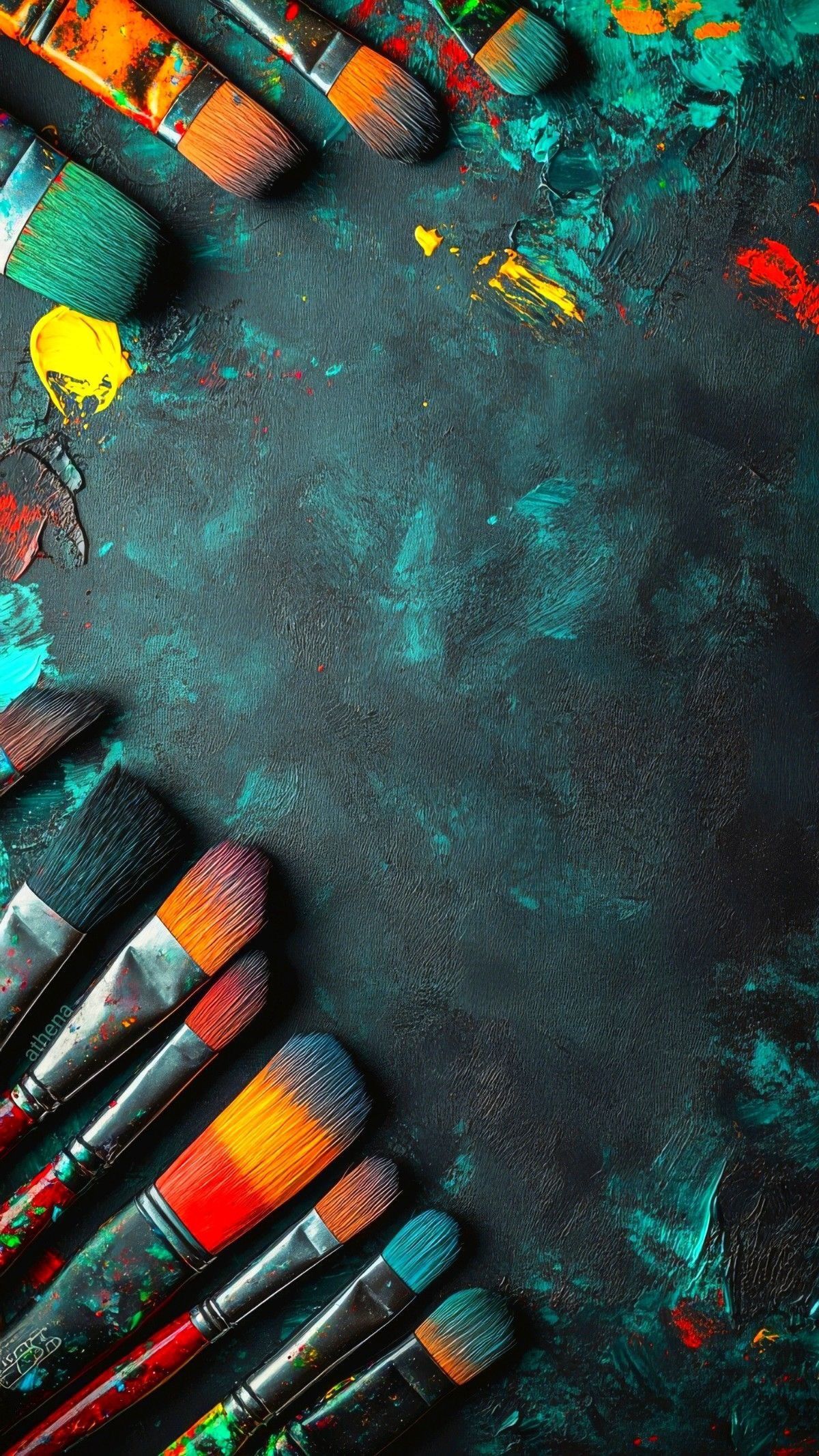 Hand-painting a fashion piece in the studio